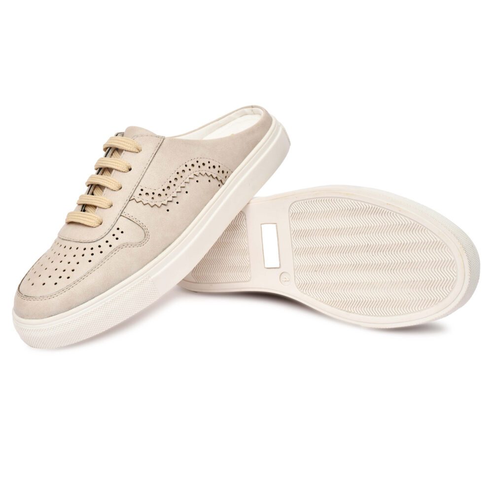 Rockport Vegan Leather Sneakers – Cream